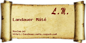 Landauer Máté névjegykártya